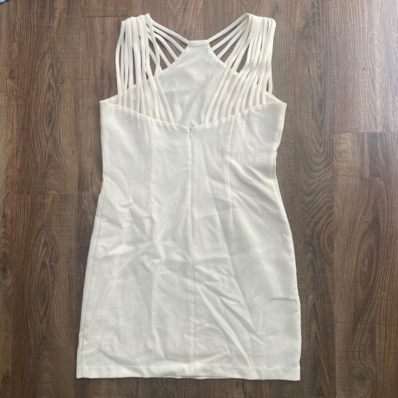Esley White Bodycon Dress Sleeveless Party Cocktail Mini Women's L - Picture 2 of 5